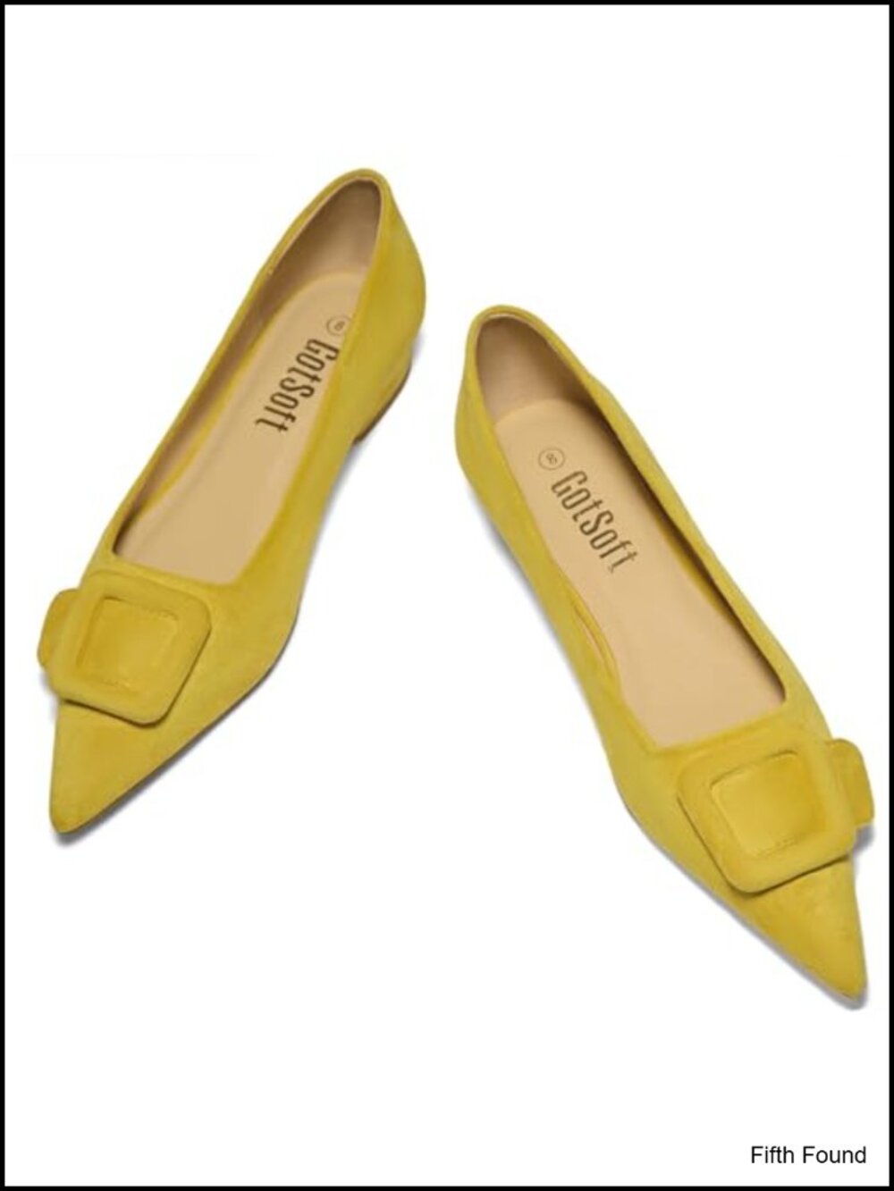 Lambskin Leather Insole Square Buckle Flats Slip On Flat Shoes